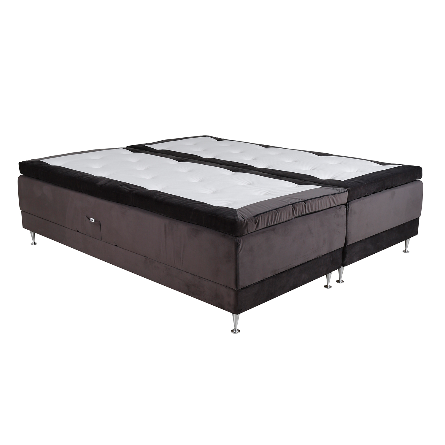 Ställbar Kontinentalsäng Venture Home Vansbro 180x200 Mörkgrå Sammet