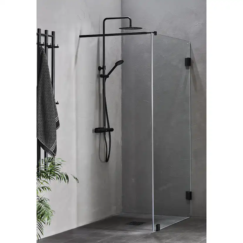DUSCHVÄGG INFINITY 80 SVART Svart , Bredd: 784 mm