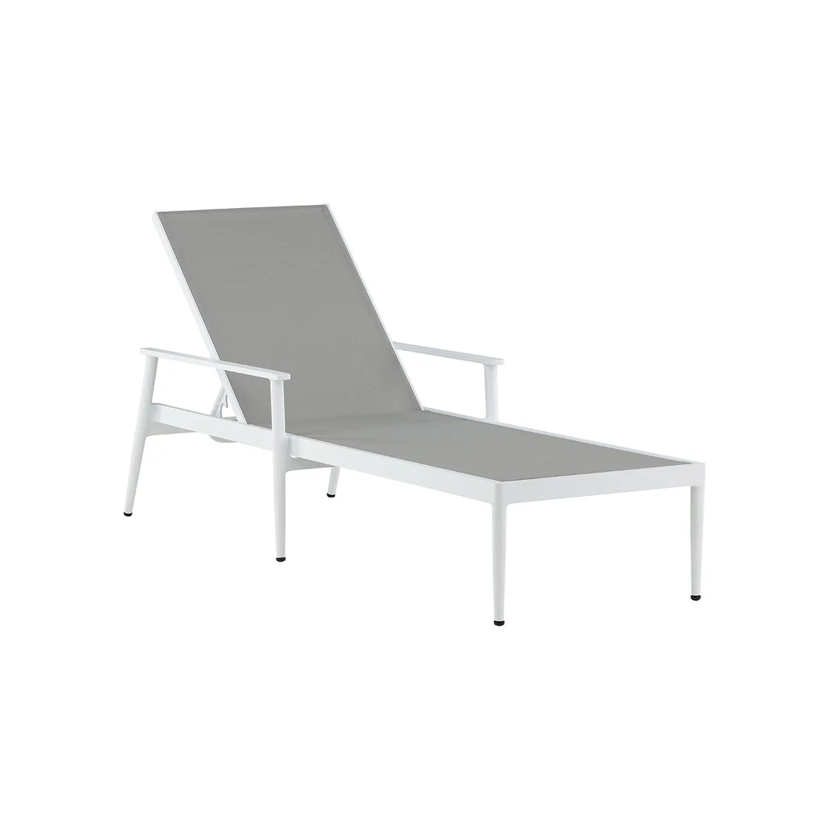 Break Sun Lounge, White, Grey, Aluminium, Textilene Vit
