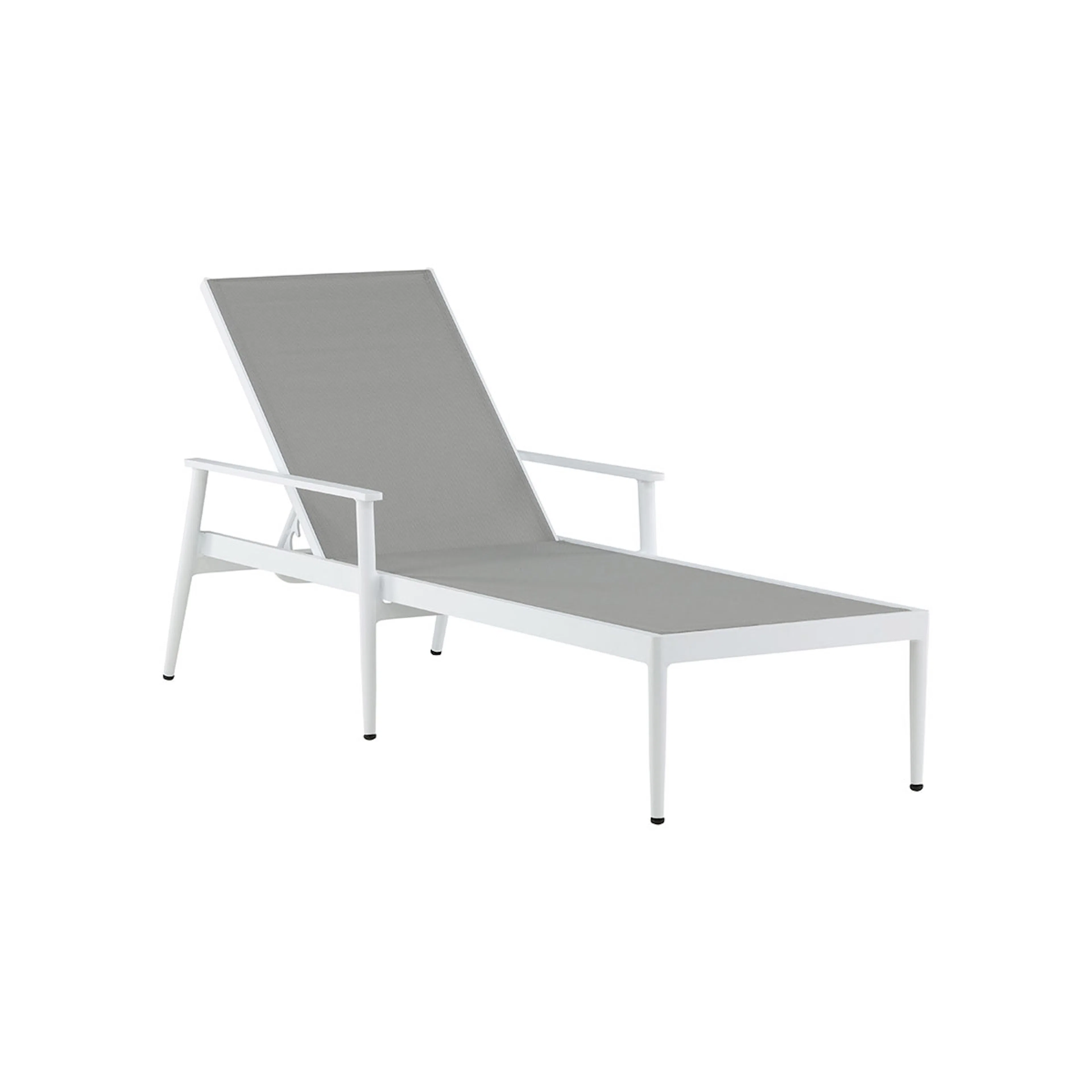 Break Sun Lounge, White, Grey, Aluminium, Textilene Vit