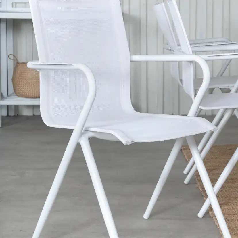 Matgrupp Venture Home Aleyna 152 Vit med 6 Aspen Matstolar