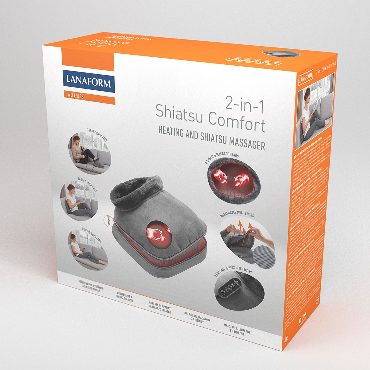 Fotvärmare och Fotmassage Lanaform 2 i 1 Shiatsu Comfort