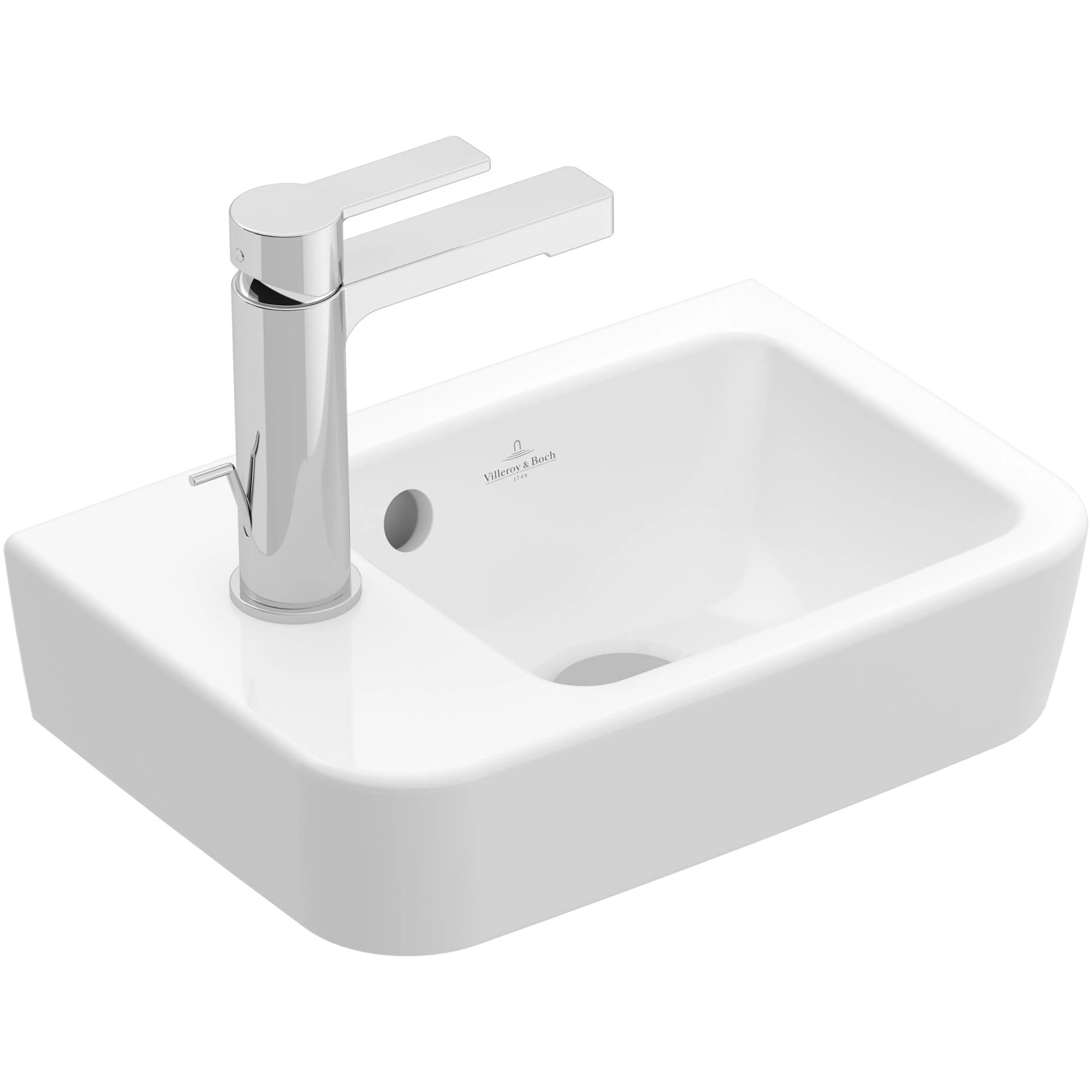 Tvättställ Villeroy & Boch O.novo Kompakt Rektangulärt för Sidomonterad Blandare