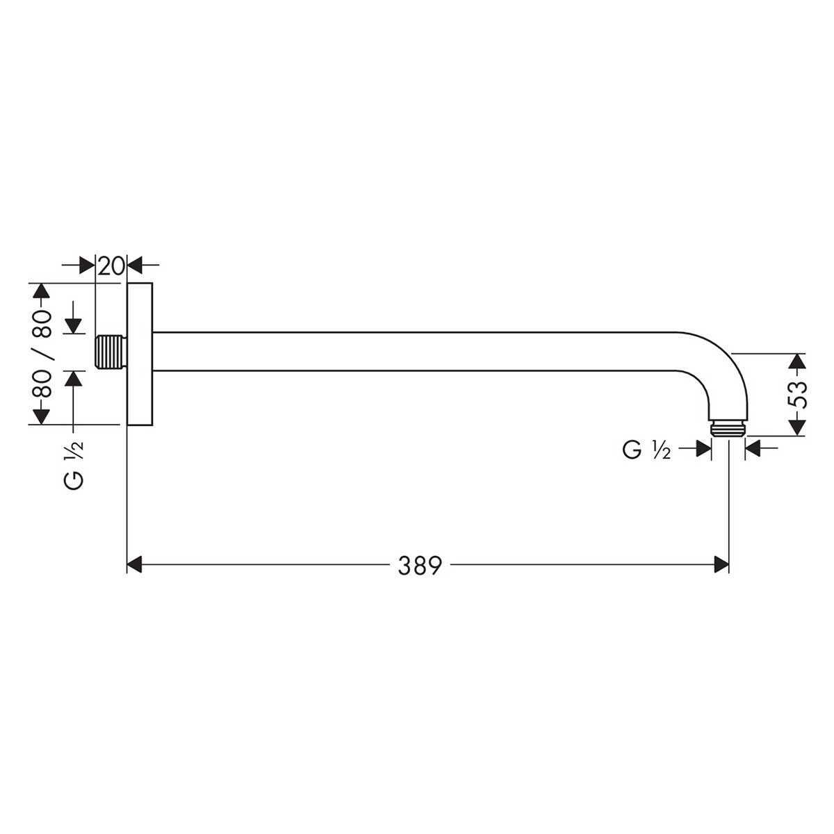 Duscharm Hansgrohe 389 mm