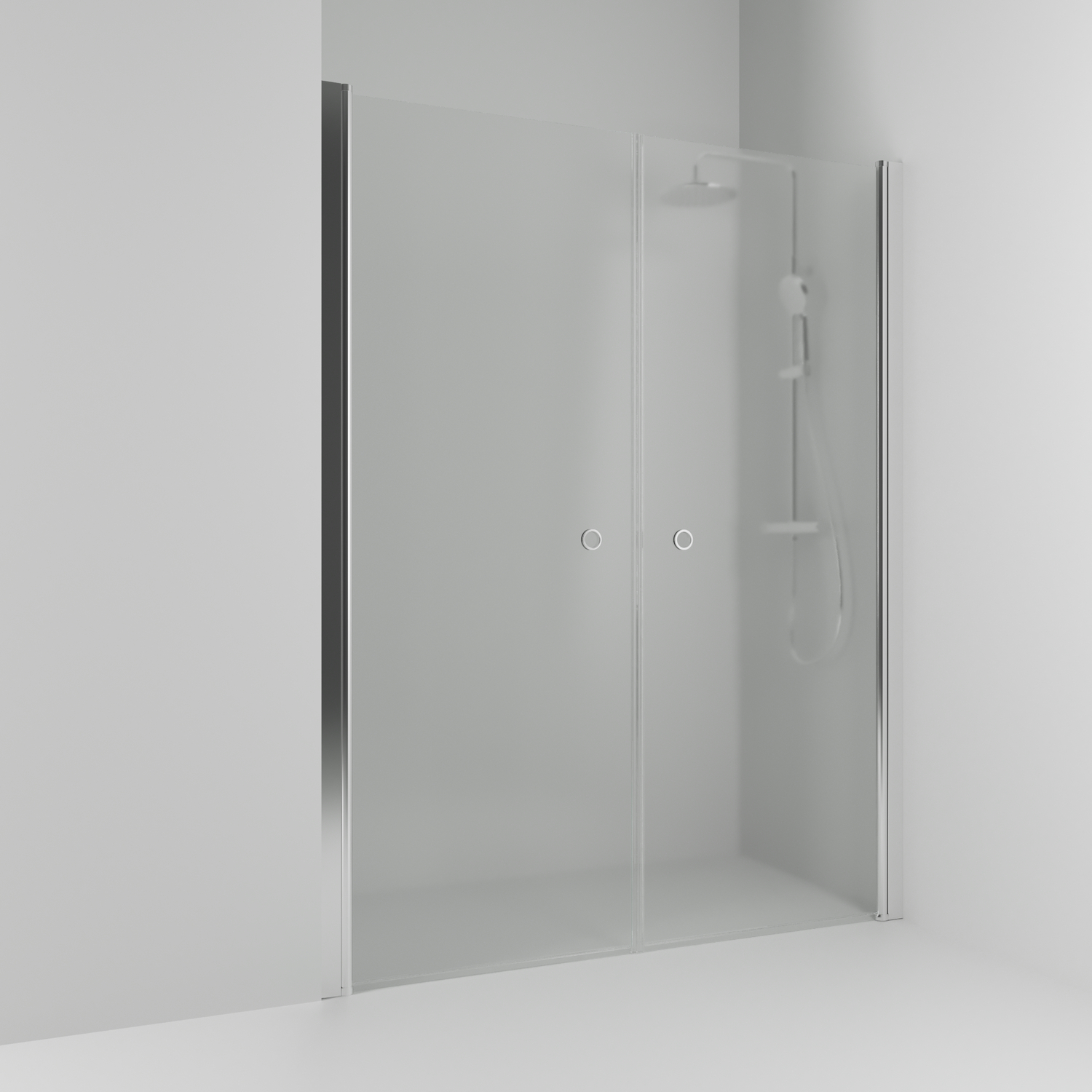 Dnisch Rak Skoga HG Bl/Fr 138 B: 1380 mm, H: 1980 mm, Profil: Alu blank, Frostglas
