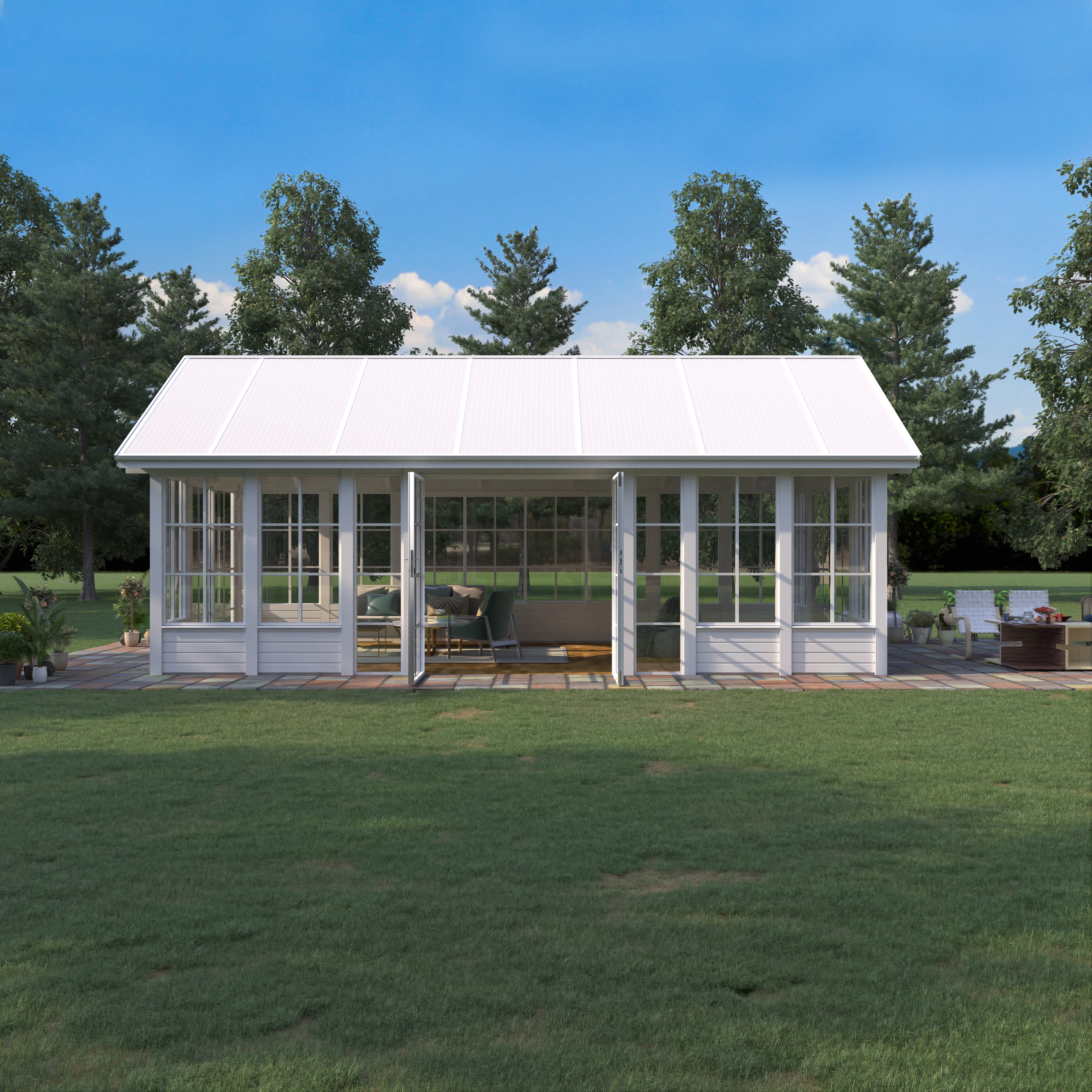 Växthus Landskap Grönska Sommar 30 kvm