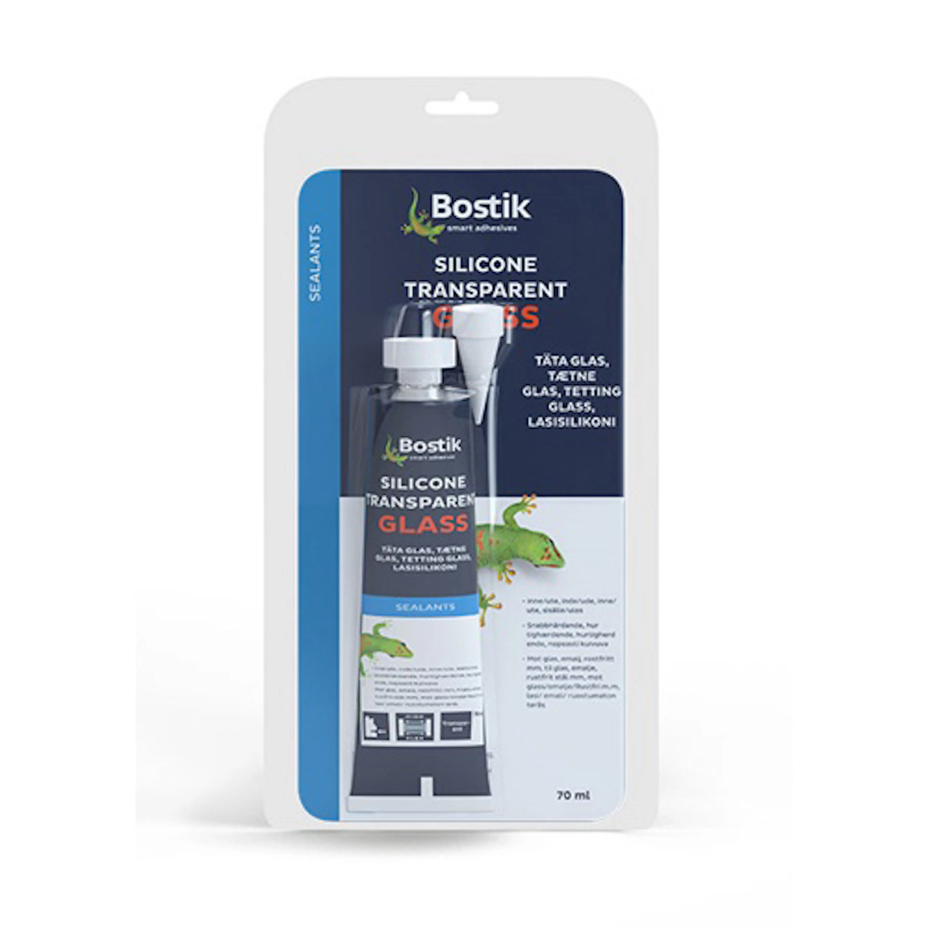 Silikonfogmassa Bostik Silicone Transparent Glass