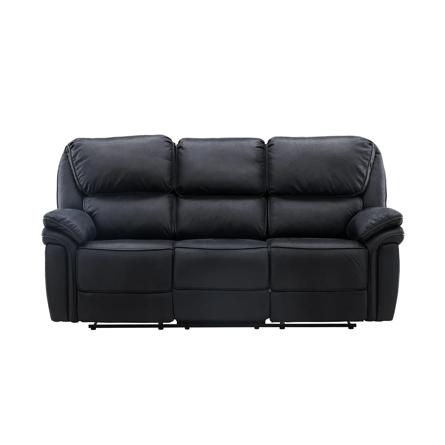 Saranda Recliner Sofa - / Black Microfibre Svart