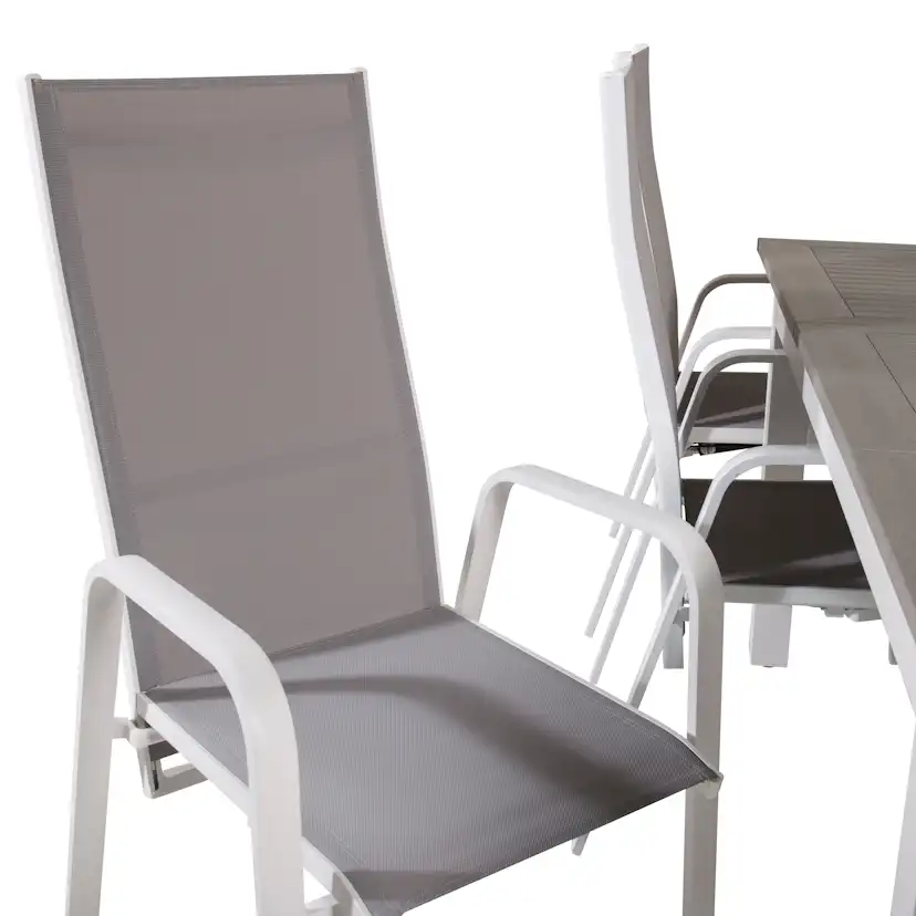 Matgrupp Venture Home Aleyna 160/240 med 8 Copacabana Matstolar