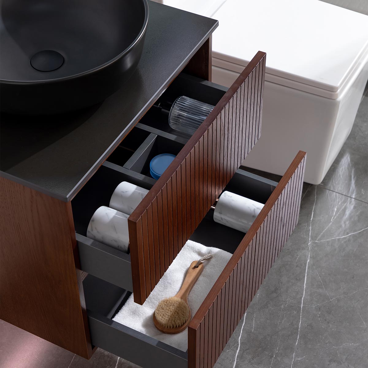 Washbasin Cabinet Bathlife FÖRTJUST 60 Brown oak Bredd: 600 mm