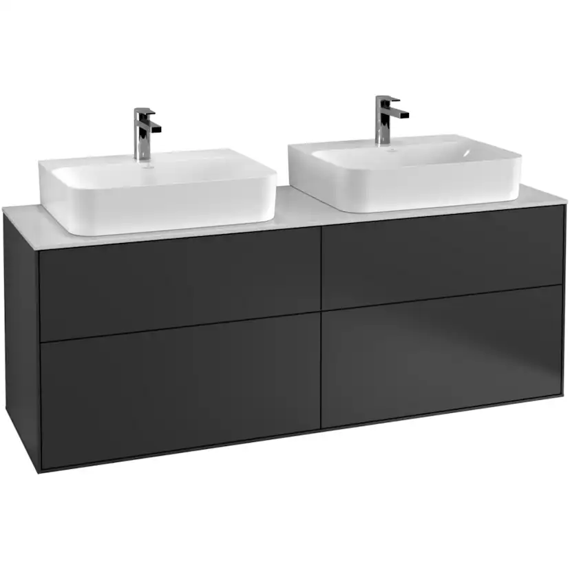 Tvättställsskåp Villeroy & Boch Finion med 4 Lådor och Bänkskiva för Två Tvättställ