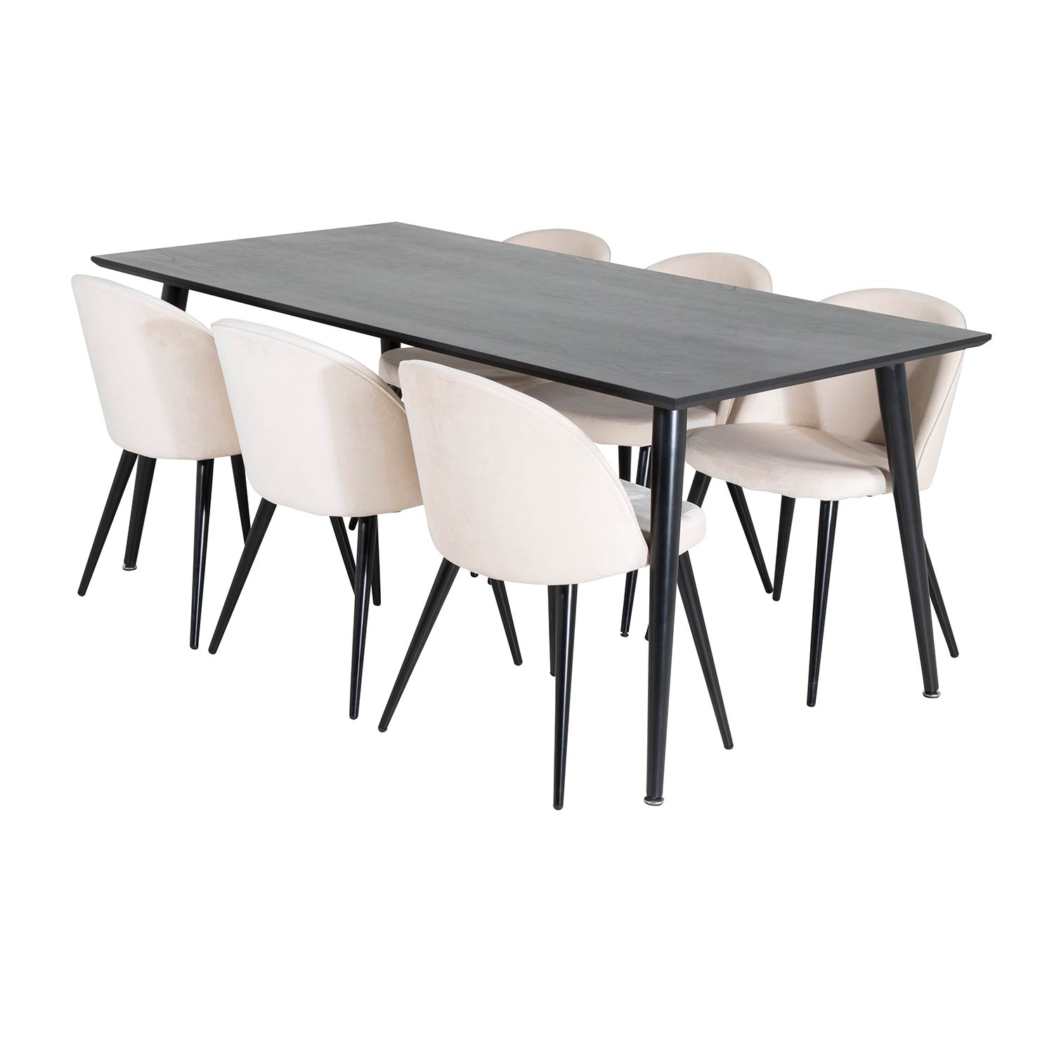 Matgrupp Venture Home Dipp med 6 Velvet Stolar