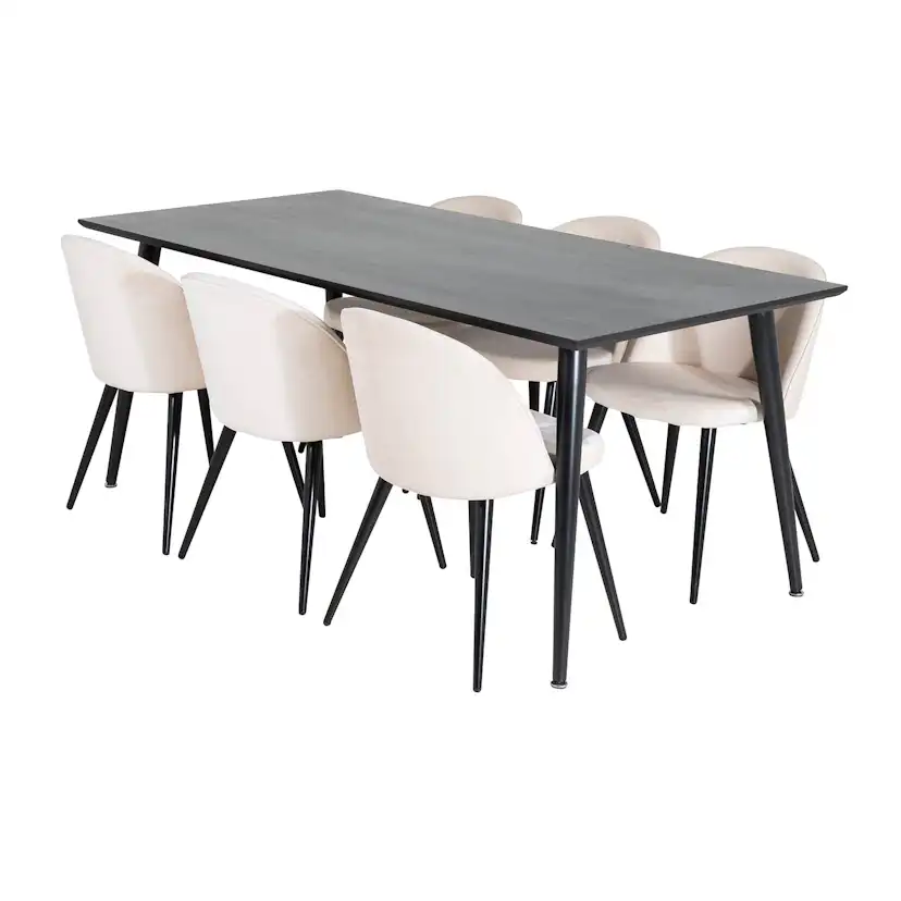 Matgrupp Venture Home Dipp med 6 Velvet Stolar