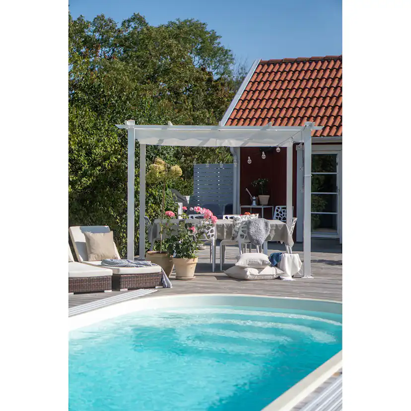 Pergola 3x3 m Vit Vit/Vit