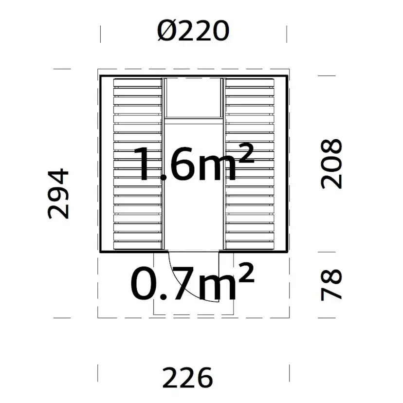 Bastutunna Palmako Anita 6,4 m² Byggsats i Trä