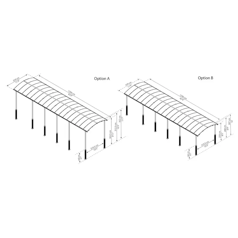Carport Canopia by Palram Alpine I Metall För Husbil 3,6x13 m