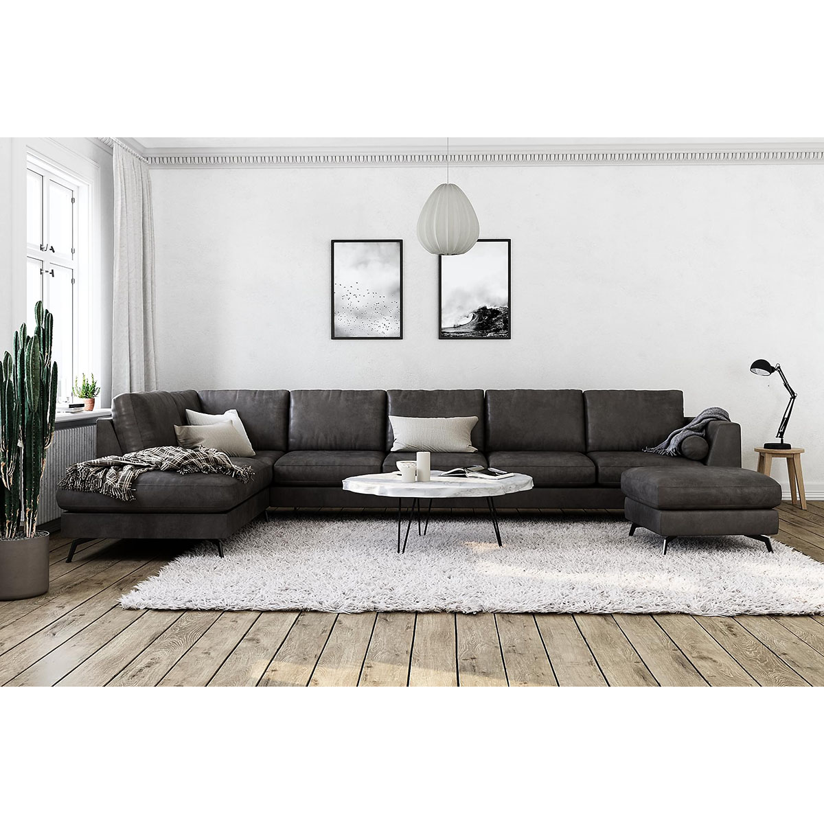 U-soffa Scandinavian Choice Ocean Lyx Läder