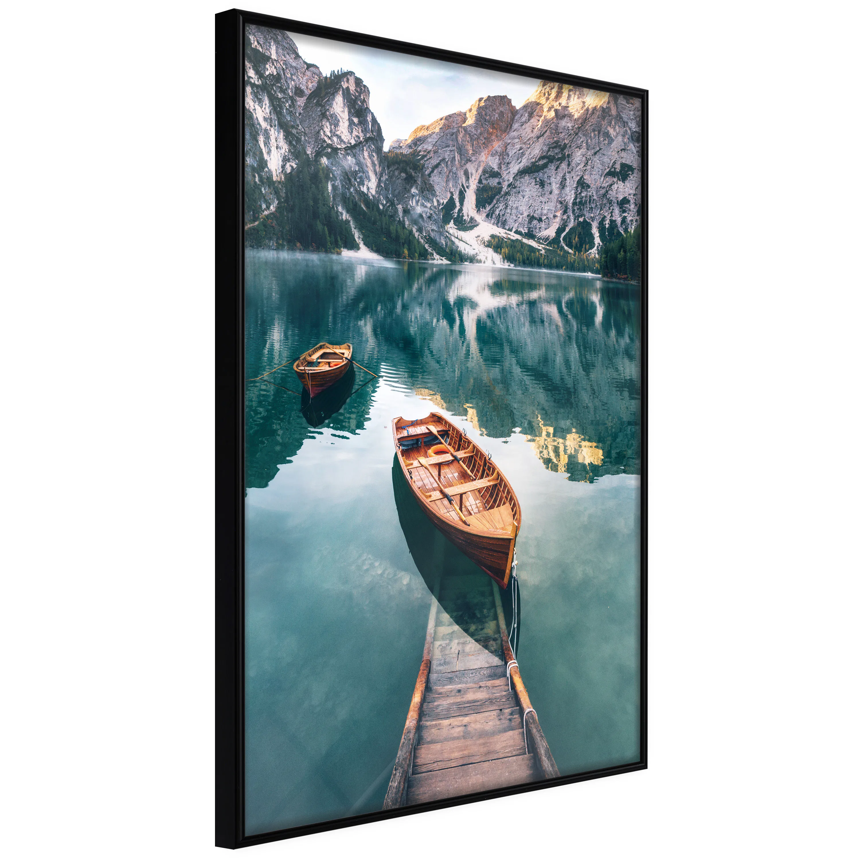 Poster Artgeist Affisch Boats In Dolomites
