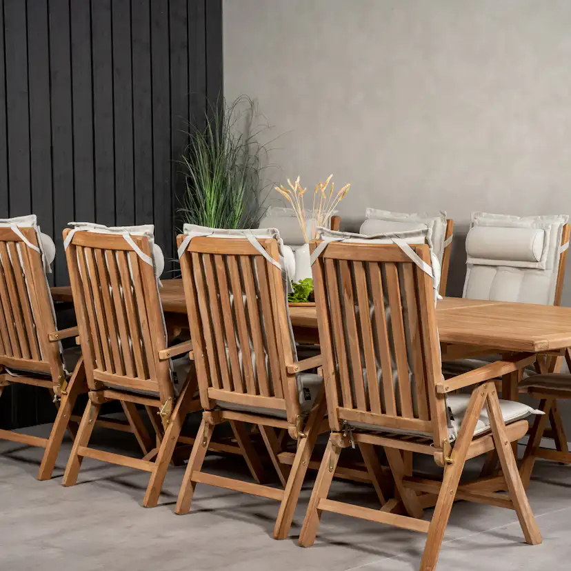 Matgrupp Venture Home Kiara 195/295 med 8 Positionsfåtöljer