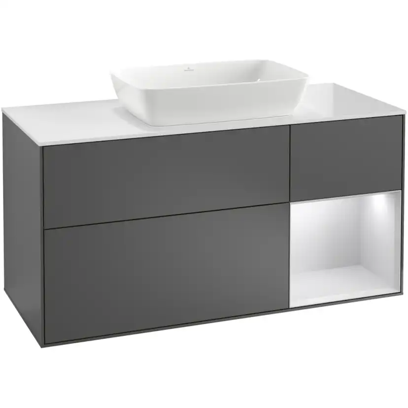 Tvättställsskåp Villeroy & Boch Finion med 3 Lådor Hylla och Bänkskiva för Fristående Tvättställ från Artis & Collaro