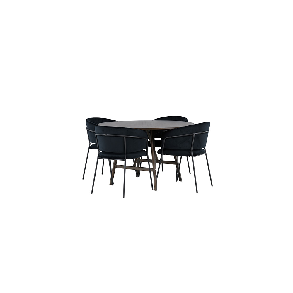 Matgrupp Venture Home Kaseidon Ø100 cm med 4 st Selma stolar