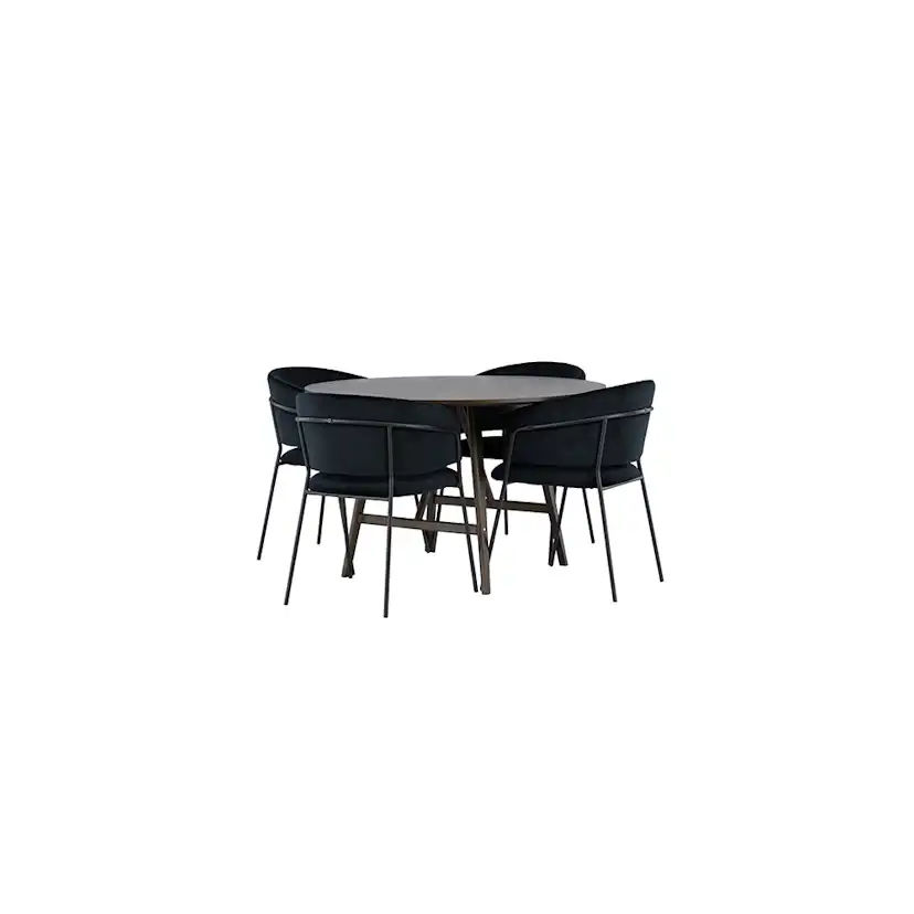 Matgrupp Venture Home Kaseidon Ø100 cm med 4 st Selma stolar