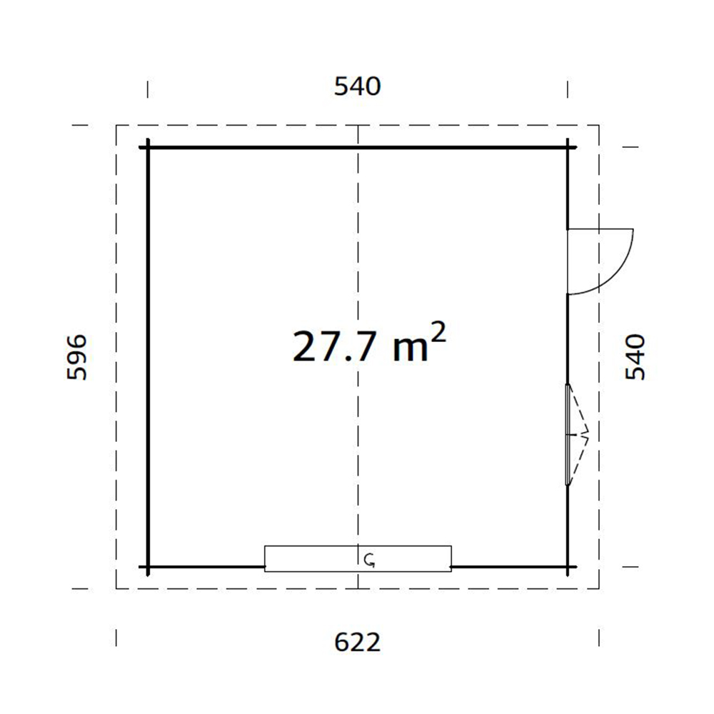 Garage Palmako Roger med Garageport 29,2 m2