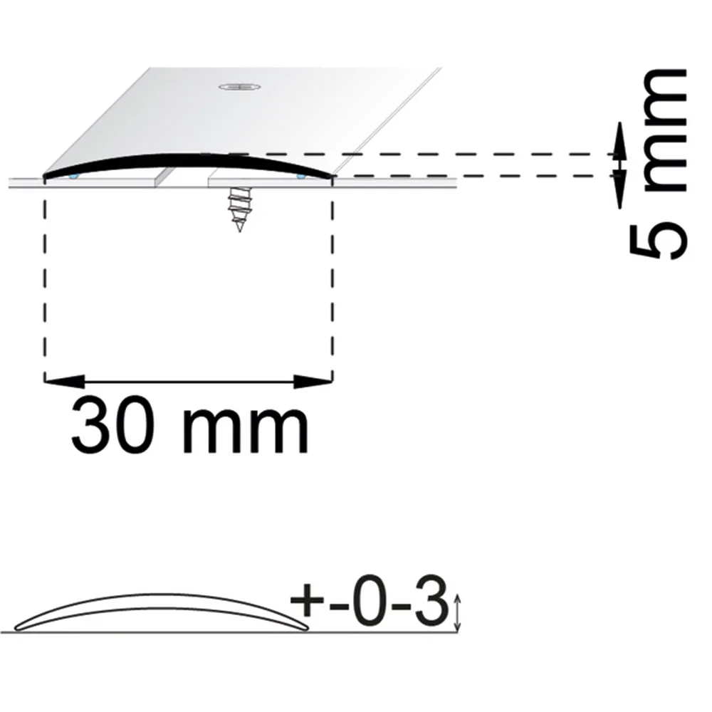 SKARVLIST HABO A03 ROSTFRI 30MM Längd: 2000 mm, Utförande: Rostfri
