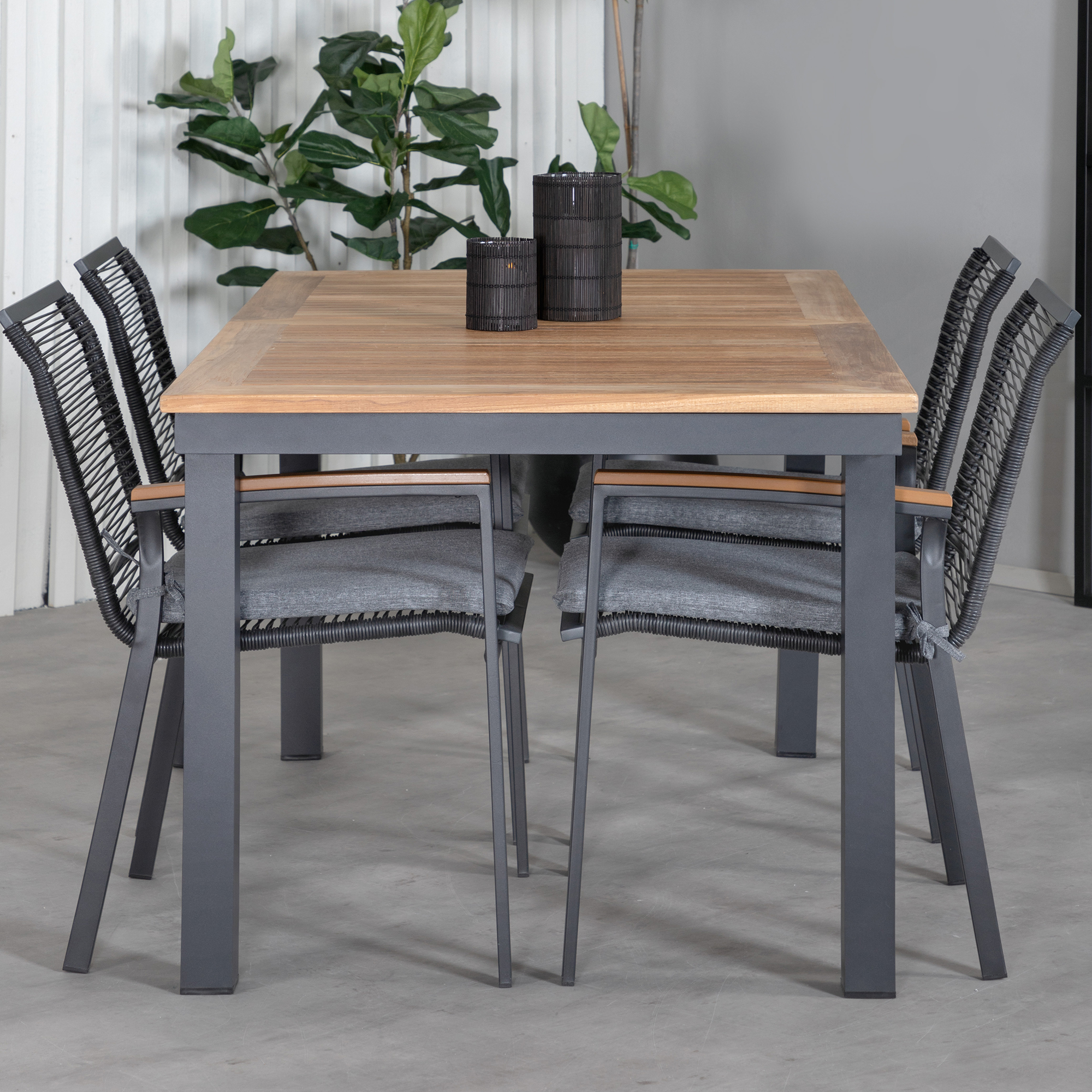 Matgrupp Utomhus Venture Home Perla 152 med 4 Douglas Trädgårdsstolar