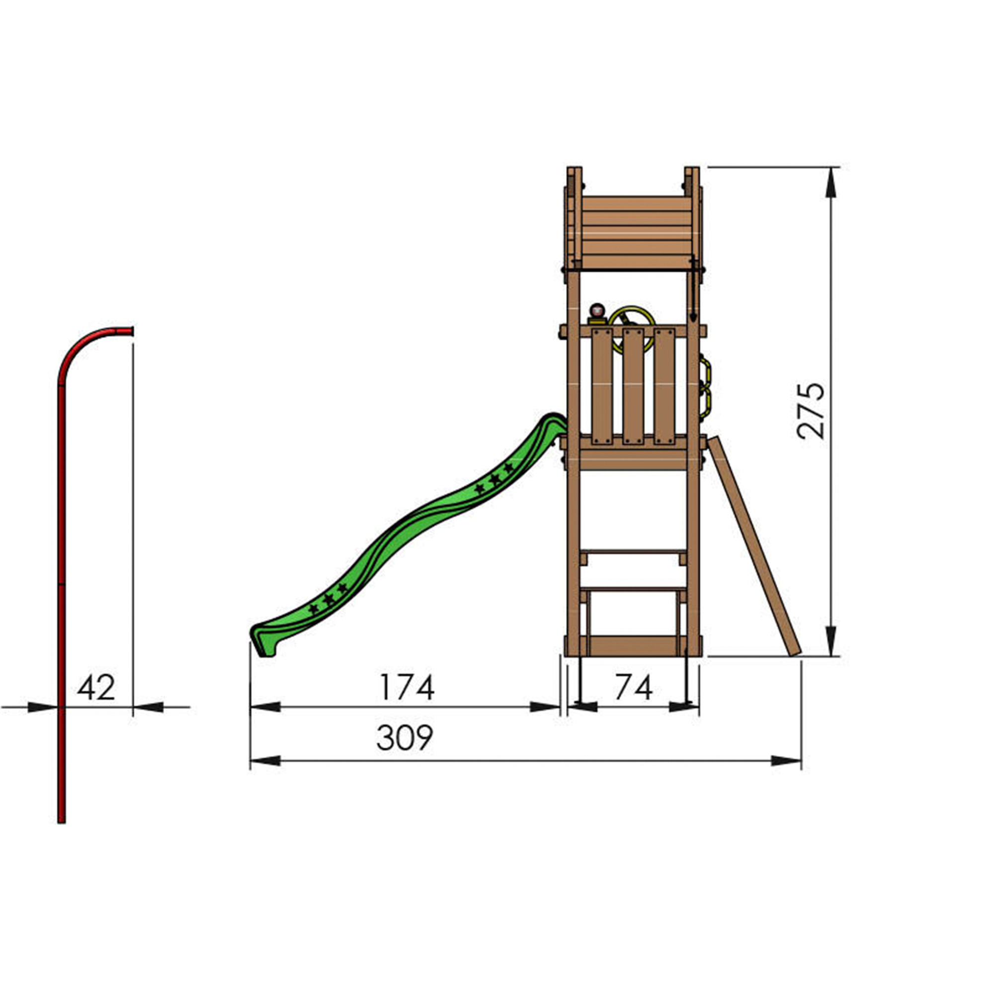 Lektorn Jungle Gym Totem Inkl Blå Rutschkana