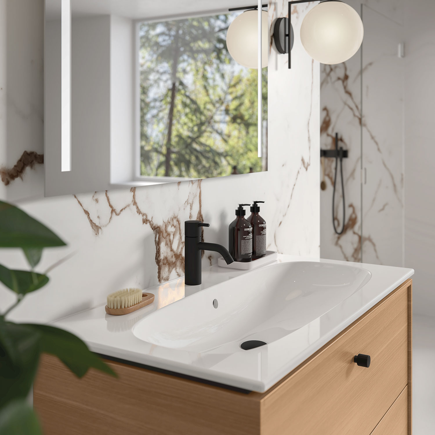 Tvättställsskåp Ifö Sense Art Smal Design 90 med 2 Lådor
