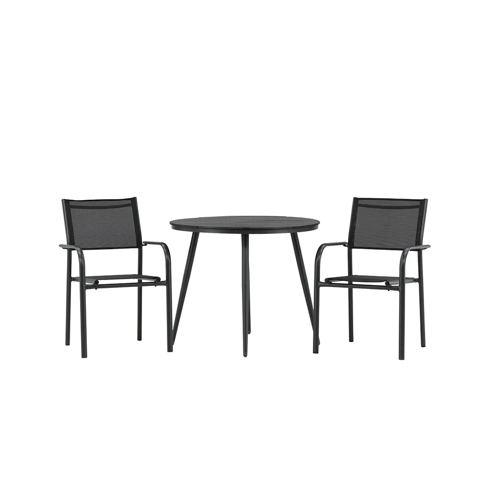 Break - Dining Table Round- Black / Black - Alu / Aintwood - Svart