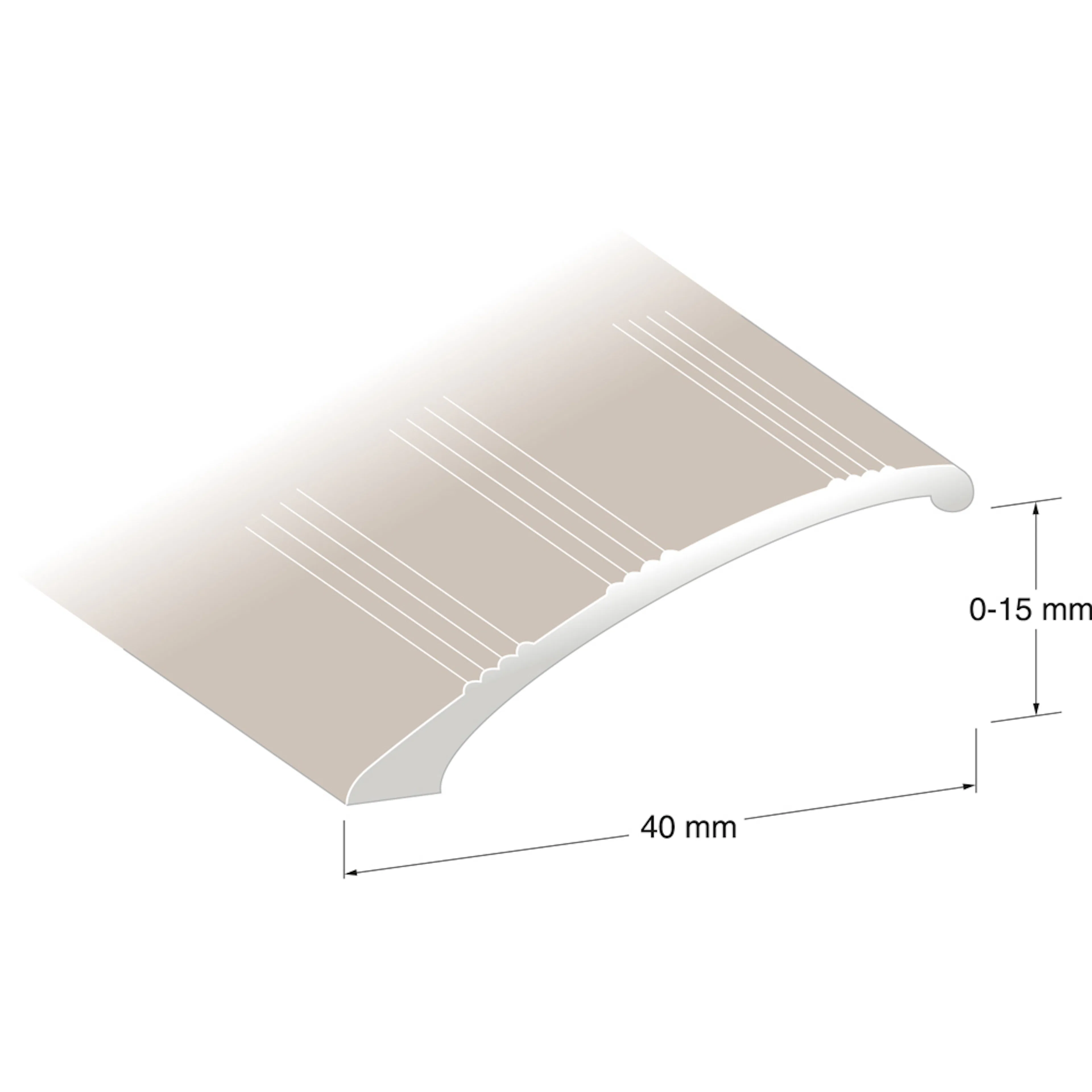 Nivålist Standard brons 1000x40 LxBxH 1000x40x0-15 mm