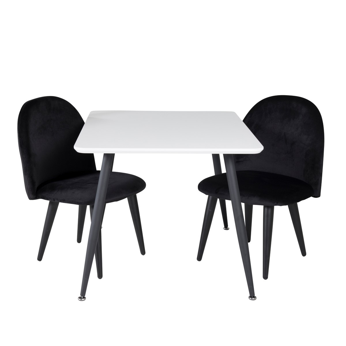 Polar Dining Table 80*60 XXS - White / Black+Velvet Dining C Svart