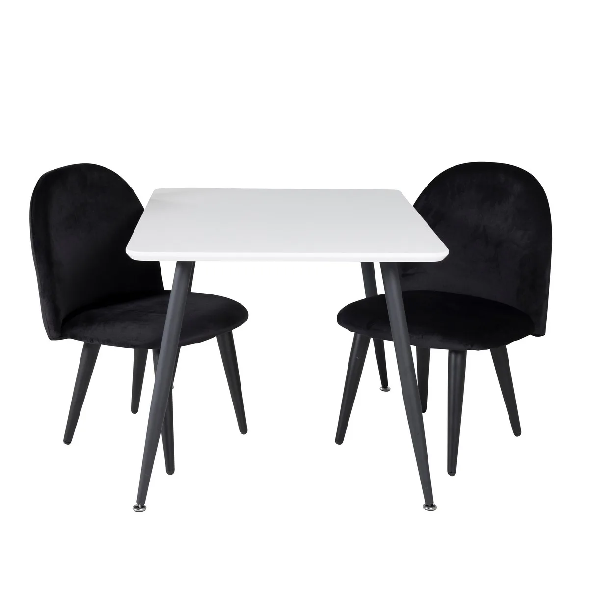 Polar Dining Table 80*60 XXS - White / Black+Velvet Dining C Svart
