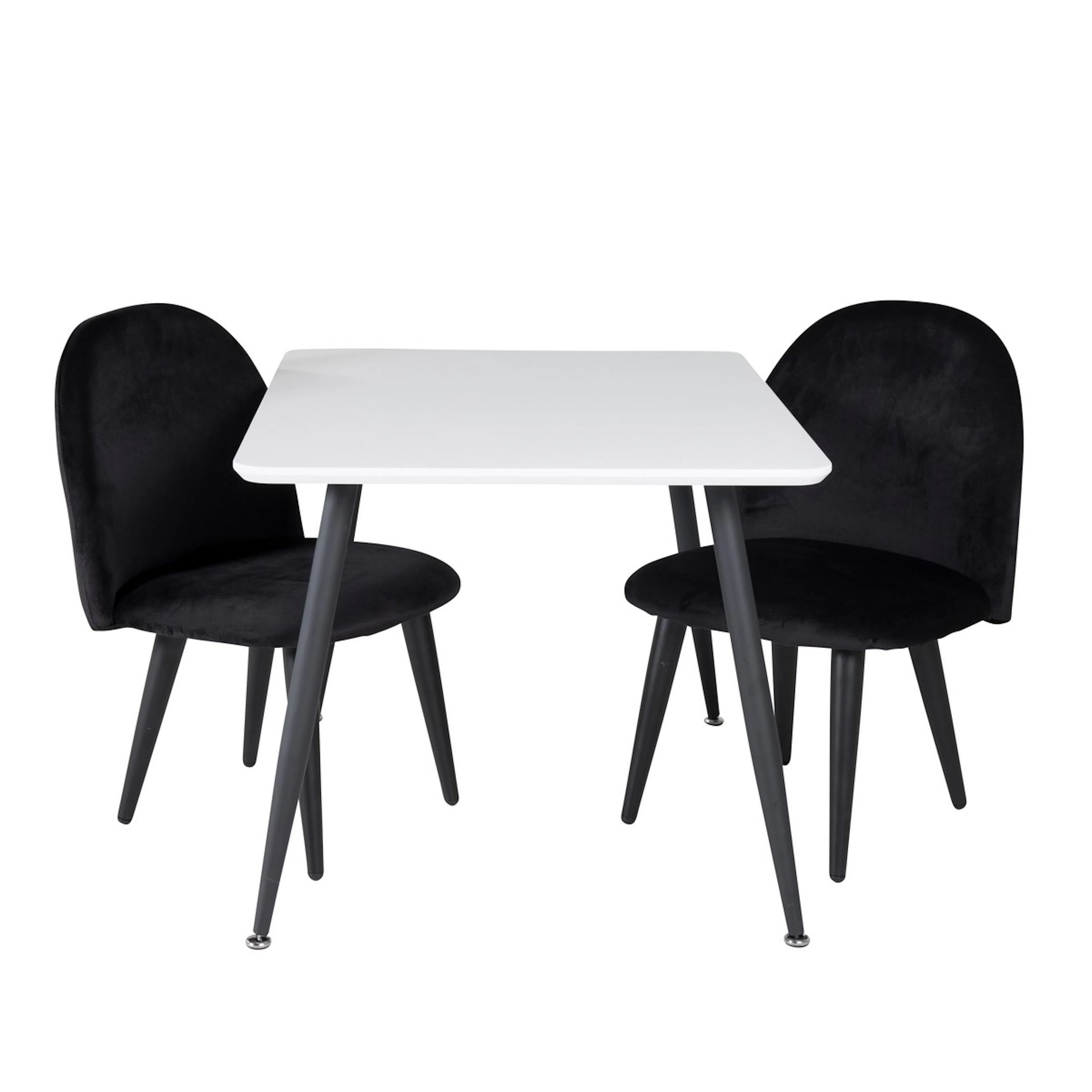Polar Dining Table 80*60 XXS - White / Black+Velvet Dining C Svart