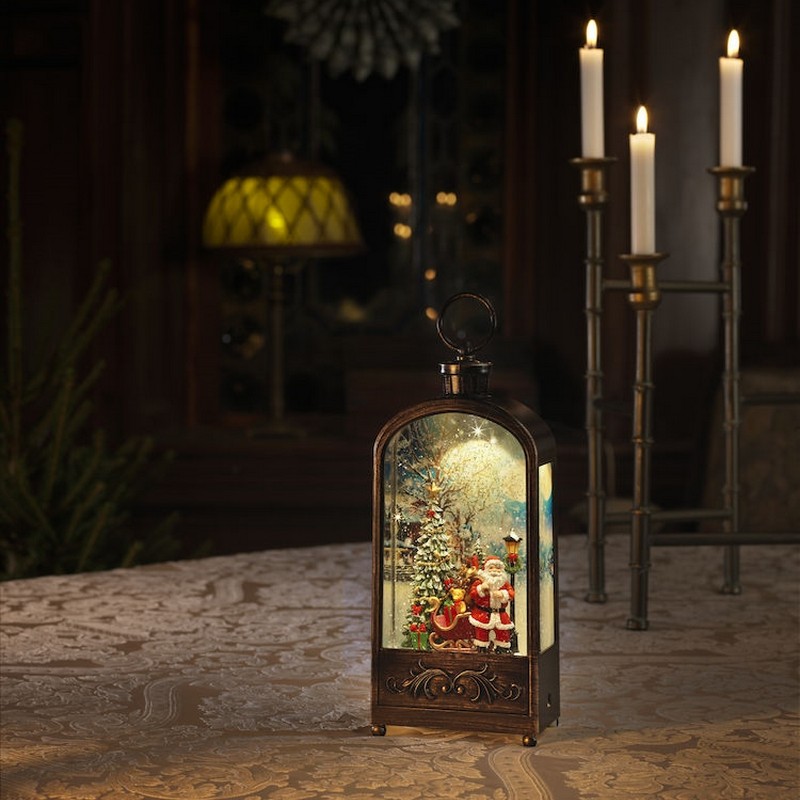 Juldekoration Gnosjö Konstsmide Vattenfylld Lykta Tomte och Julgran