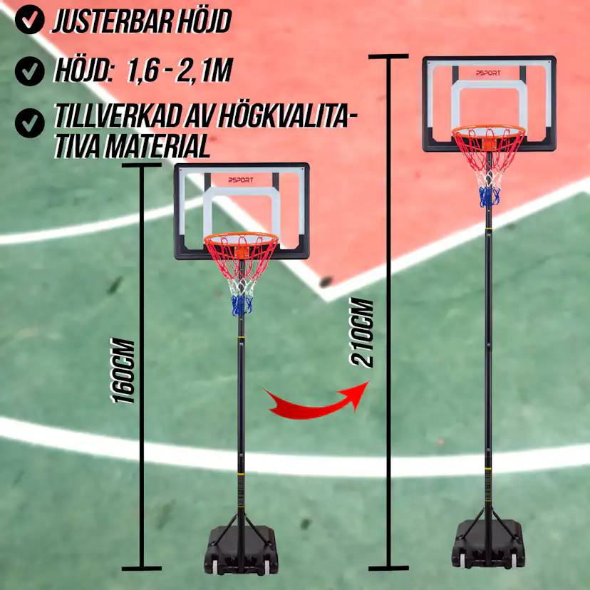 Basketkorg ProSport för Barn 1,6-2,1m