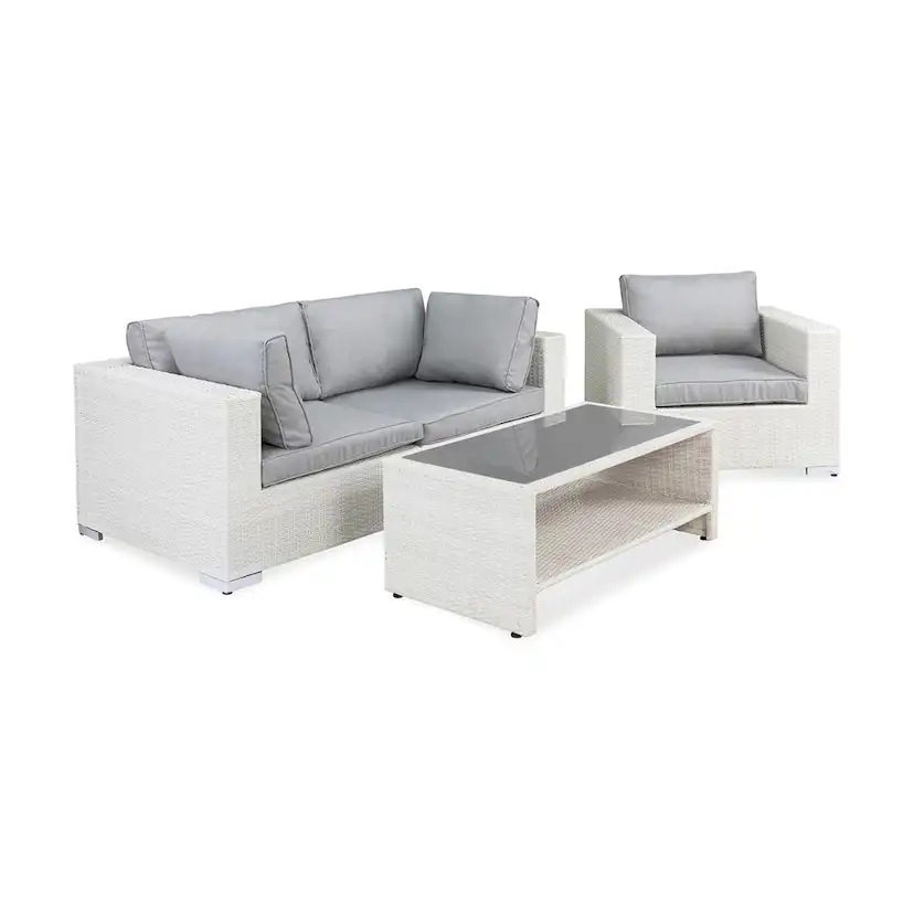 Loungegrupp Comfort Garden Bahamas 3-sits med Utefåtölj och Utebord med Hylla Utomhus