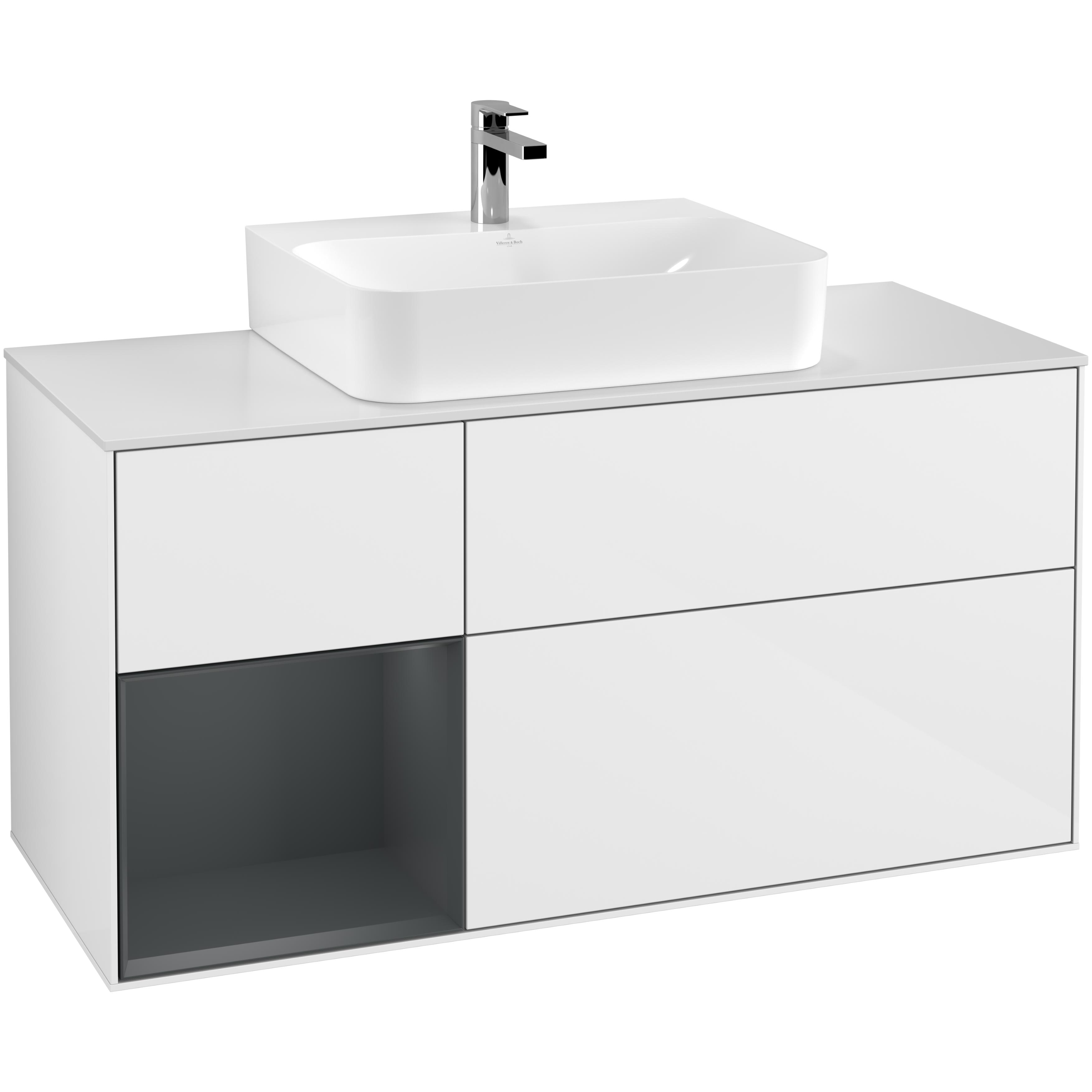 Tvättställsskåp Villeroy & Boch Finion med 3 Lådor Hylla och Bänkskiva för Centrerat Tvättställ