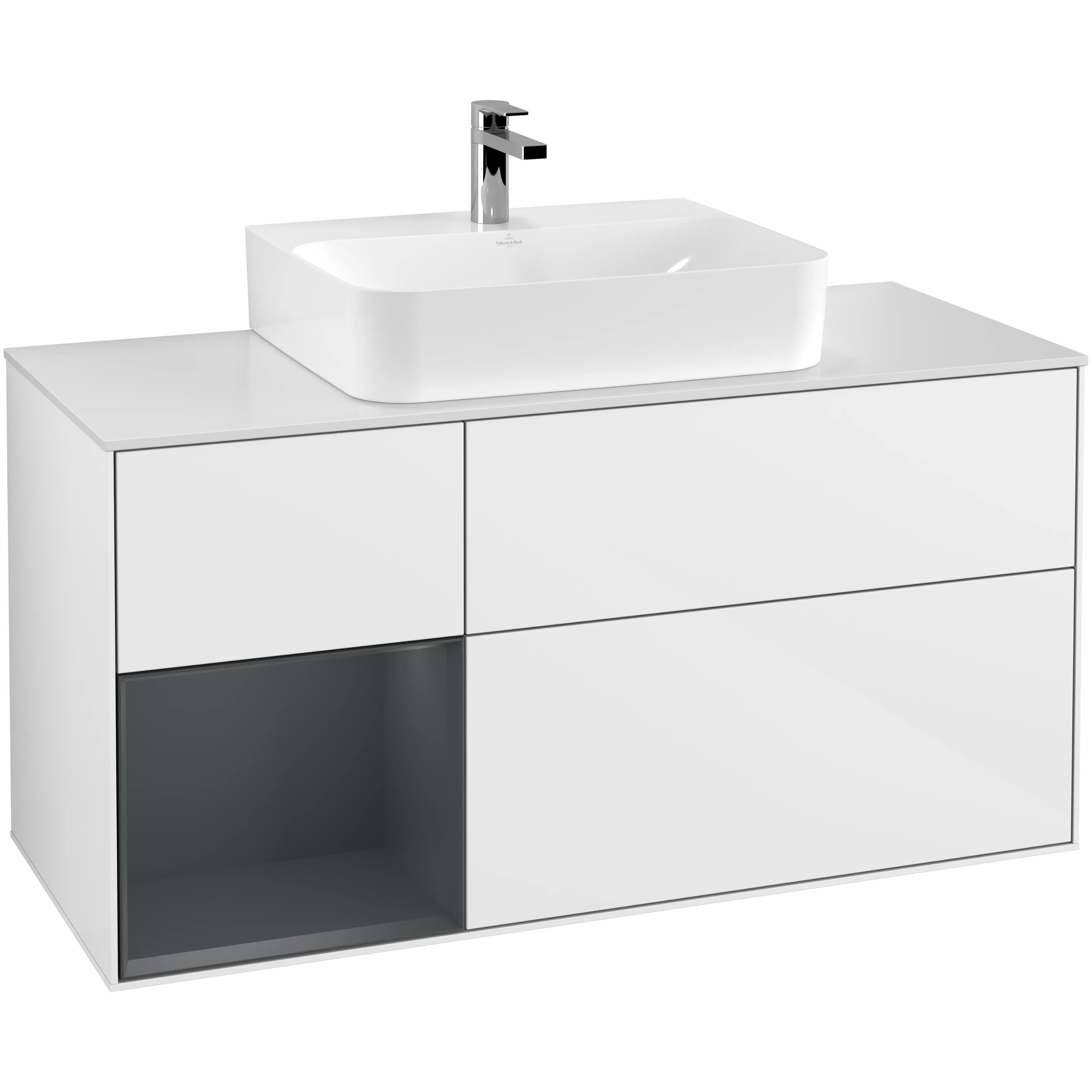Tvättställsskåp Villeroy & Boch Finion med 3 Lådor Hylla och Bänkskiva för Centrerat Tvättställ