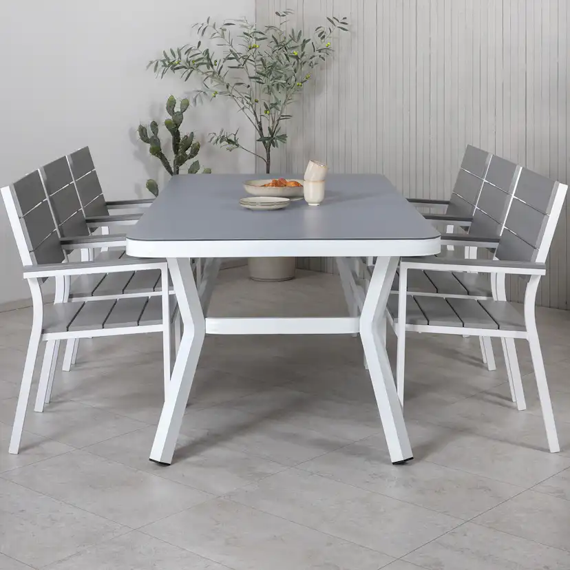 Matgrupp Venture Home Virya 160x90 med 6 Levels Stapelstolar