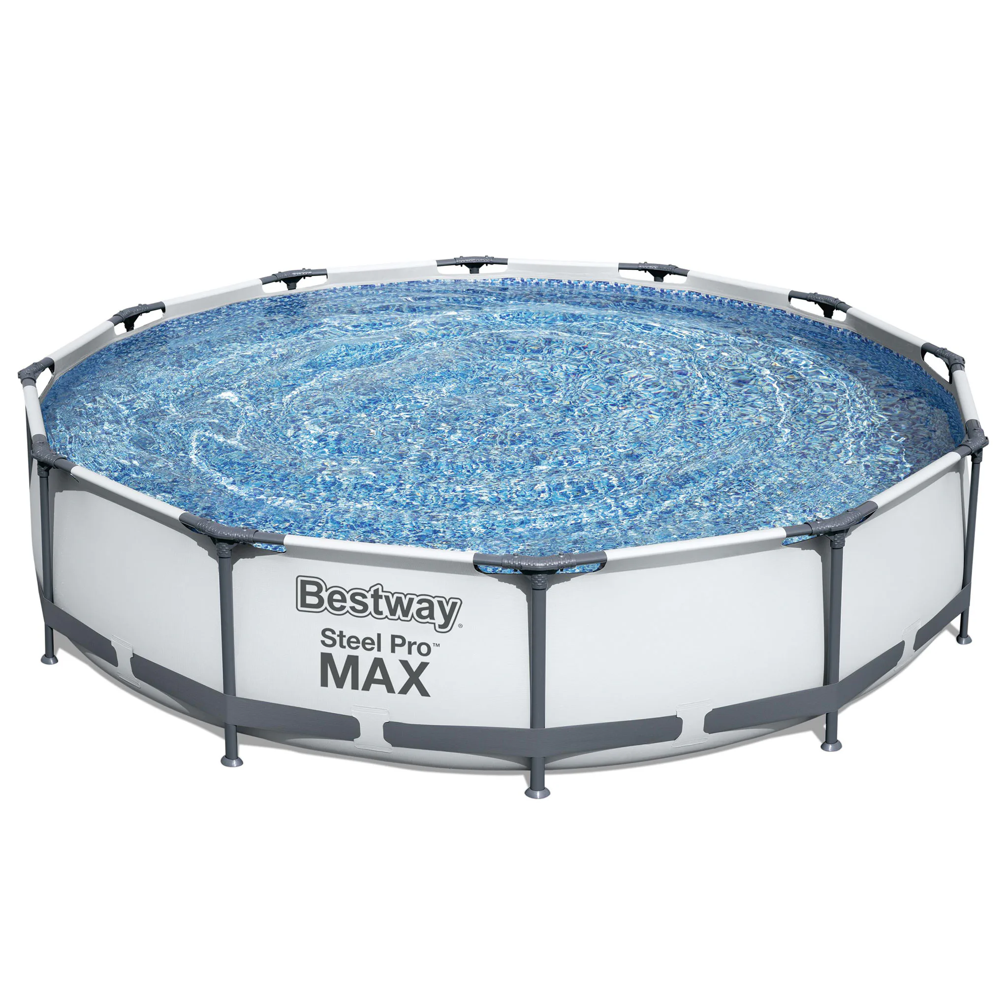 Poolpaket Bestway Steel Pro Max Ø3,66m 76cm Stålramspool Ovanmark med Filterpump