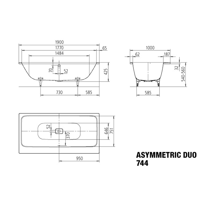 Badkar Kaldewei Asymmetric Duo