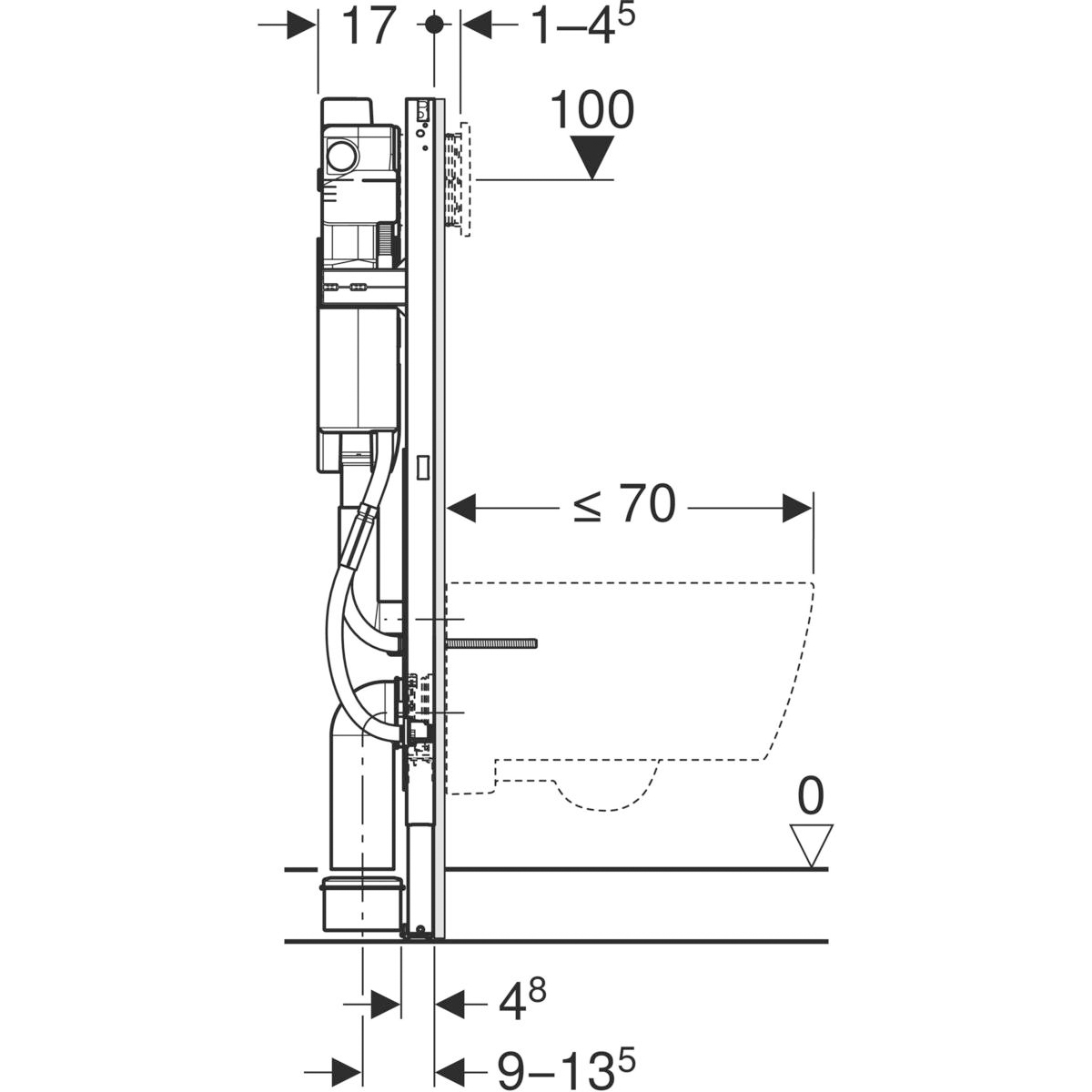 WC-Fixtur Geberit Duofix Sigma Smal 112 cm