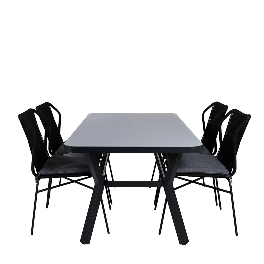 Matgrupp Venture Home Vyn med 4 Julle Stapelbara Matstolar