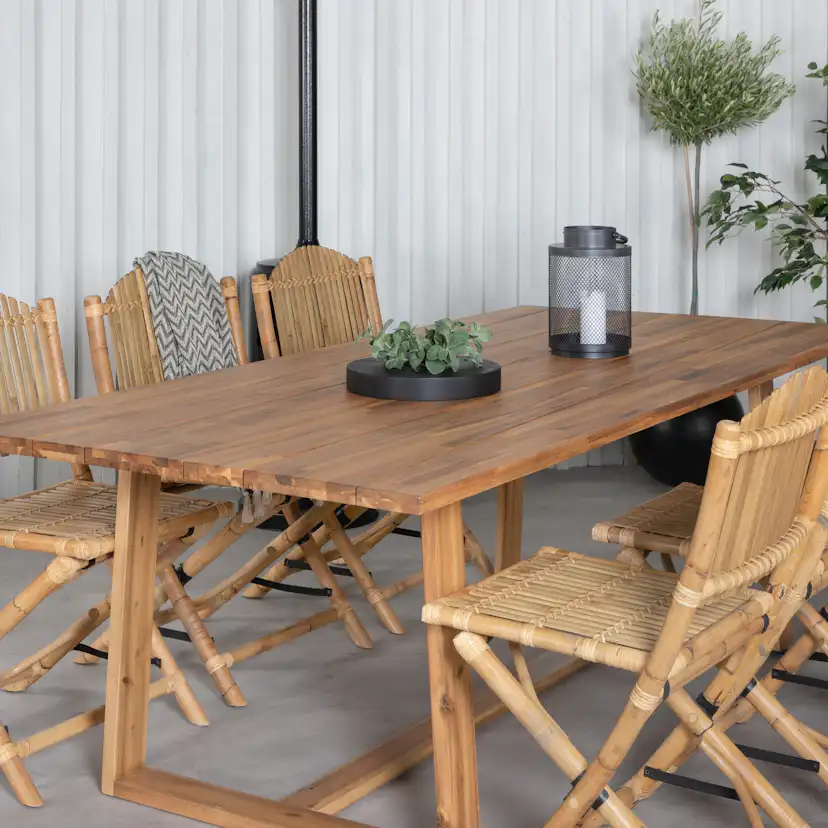 Matgrupp Venture Home Plarra med 6 Cave Matstolar