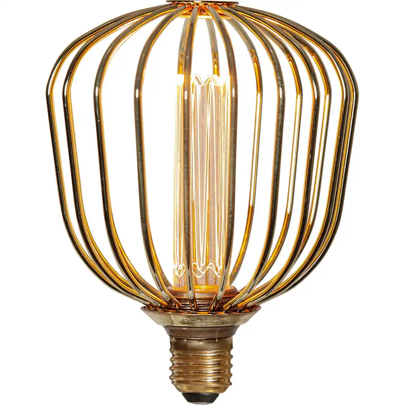 LED-lampa Star Trading E27 G125 Basket Gold