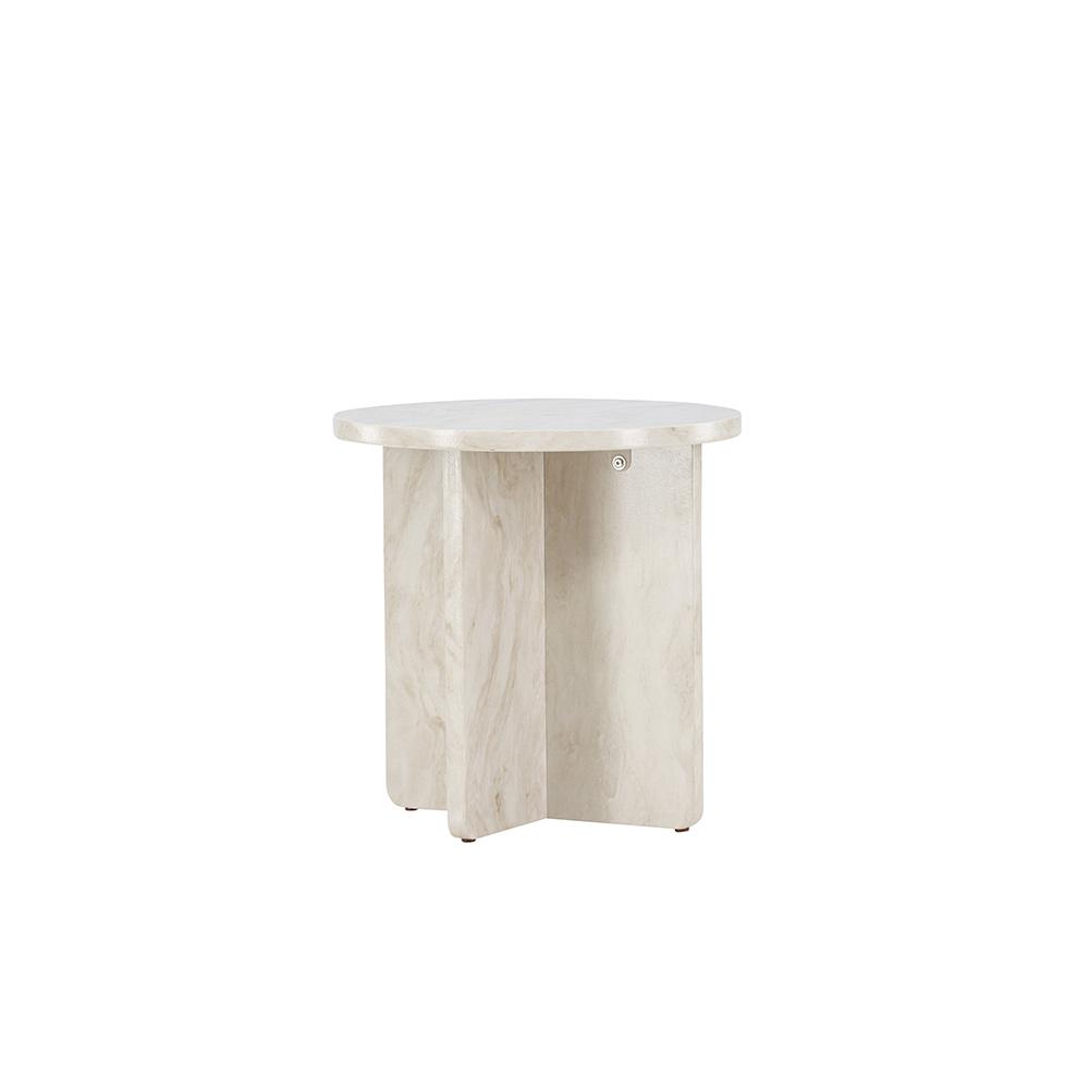 Sidobord Venture Home Ålesund Låg Runt Bord/Piedestal med Marmorlook