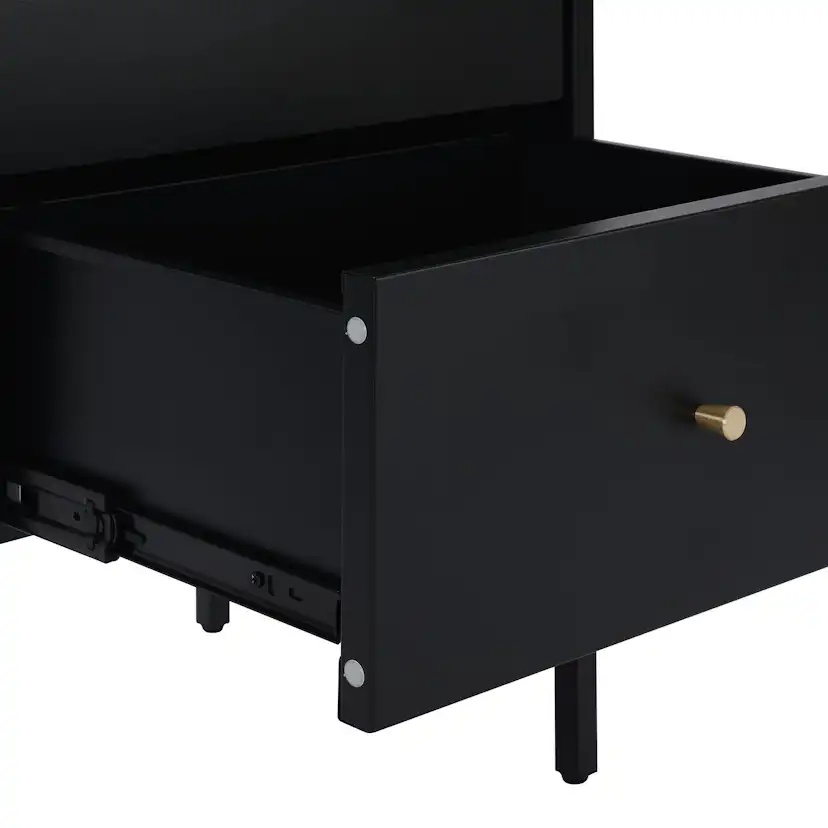 Byrå In Living Benjamin Svart Förvaringsmöbel 50x115x35 cm